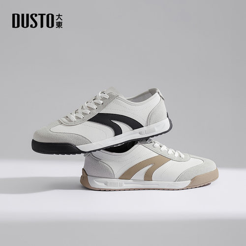 大东德训鞋男鞋2025秋季新款平底低跟系带拼色材质拼贴Q0128