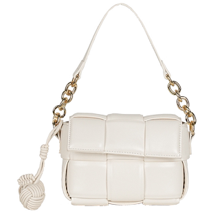 DUSTO手提单肩斜挎包女包新款时尚潮流编织链条拼皮包2207