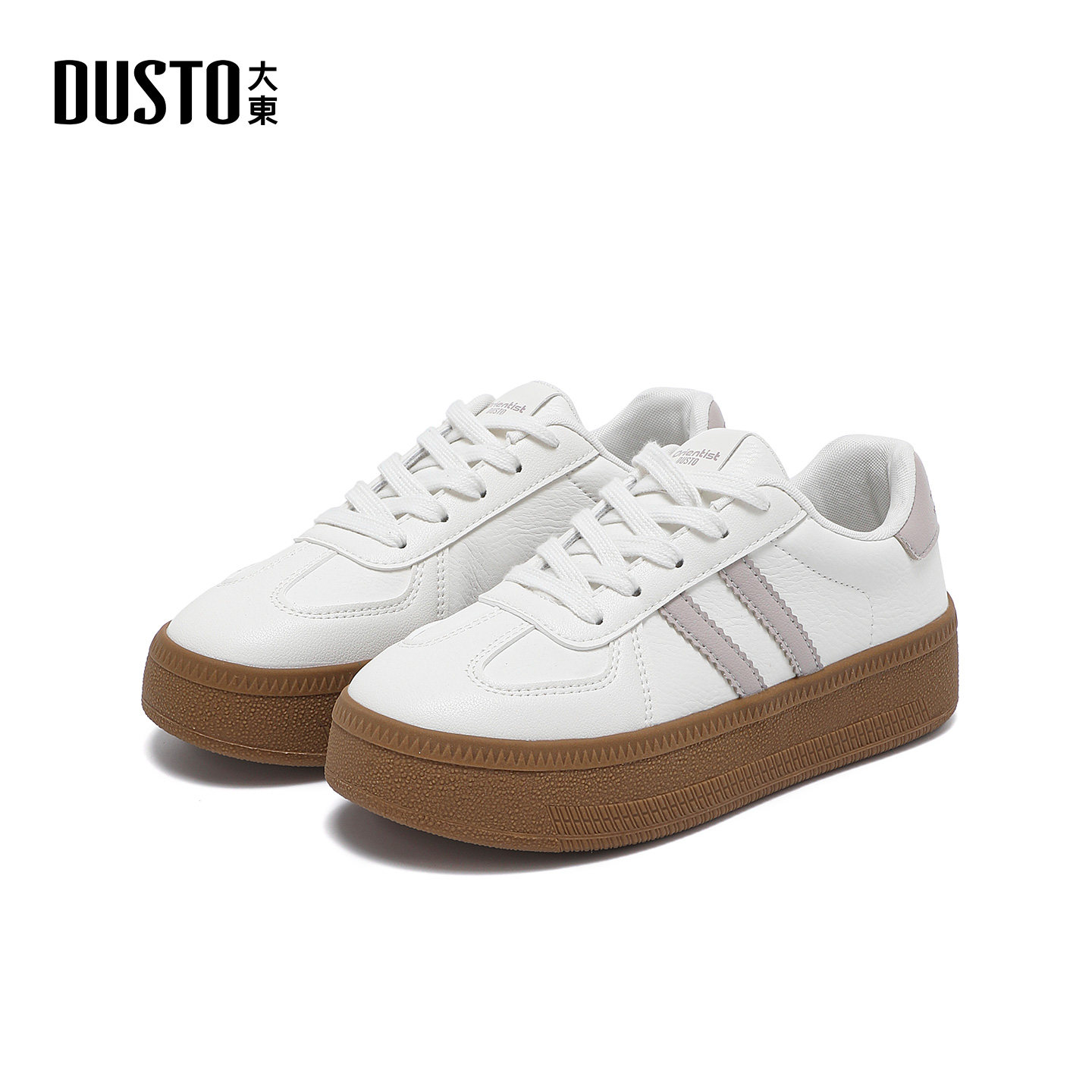 大东S板鞋2026年春季女鞋新款平底中跟圆头系带字母标7501A,女鞋,休闲板鞋,淘宝优惠券,粉丝福利购,淘宝优惠卷