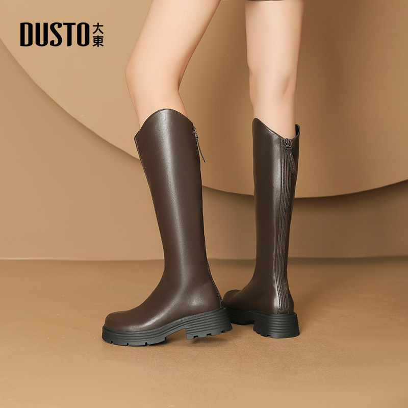 大东dd长筒靴子女2025新款爆款女靴秋冬时装靴复古骑士靴高筒靴女
