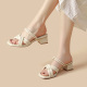 配裙子女鞋 大东dd气质高跟凉鞋 外穿法式 粗跟罗马鞋 女2026新款 夏季
