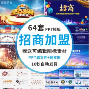 招商加盟公司连锁企划商业项目计划书经营模式推介方案PPT模板wps