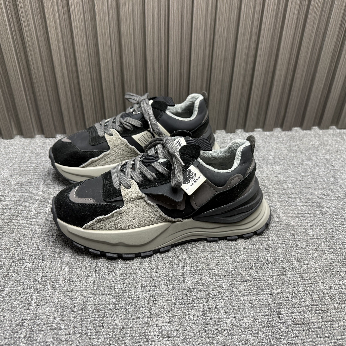 36码处理真皮加绒老爹鞋女