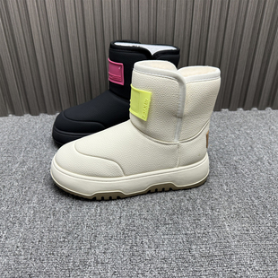 撤柜处理厚底真皮雪地靴女冬季加绒保暖防水面包休闲防滑防水棉鞋