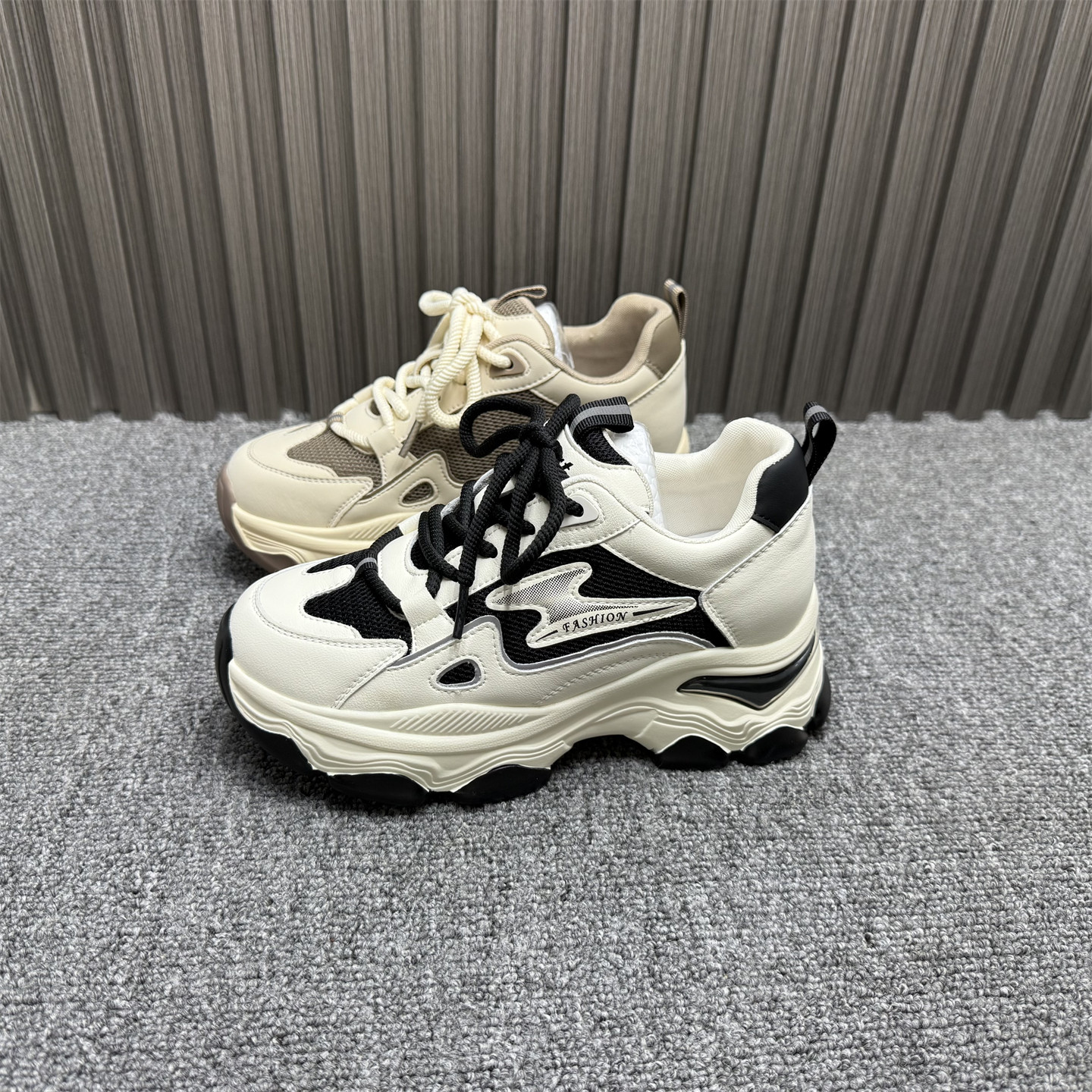 34-36小码亏本处理真皮网布鞋小个子内增高运动透气街拍老爹鞋女