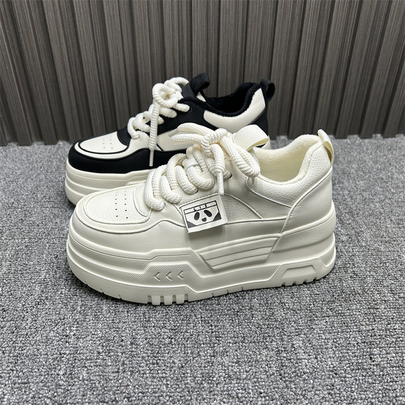 厚底韩版加绒保暖小白鞋