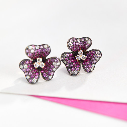 18K金红宝耳钉1.18ct