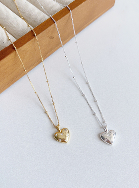 爱心通体S925纯银项链耳钉