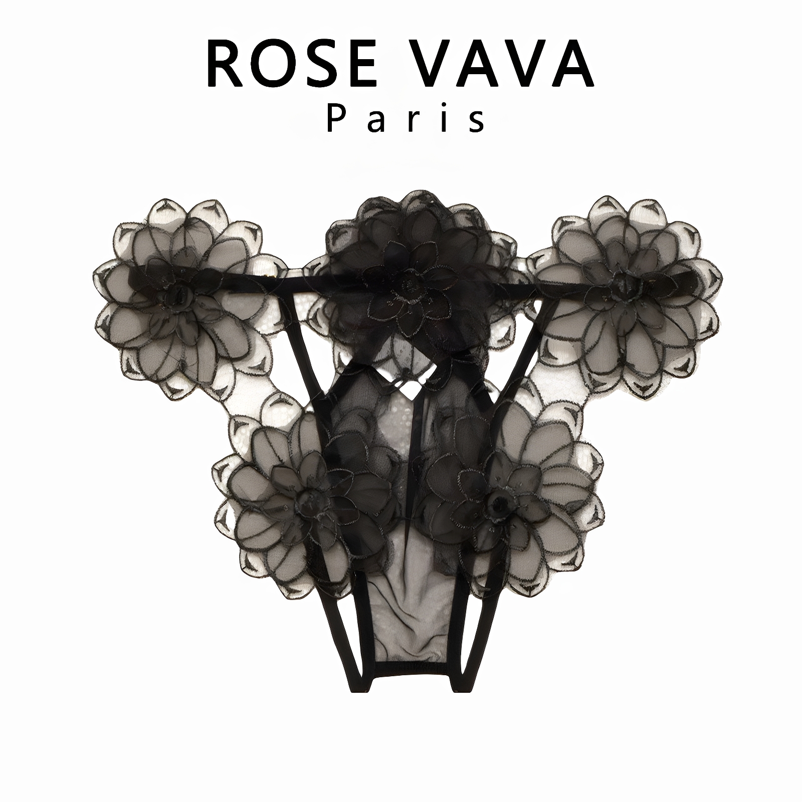 黑色低腰性感法式内裤透明镂空