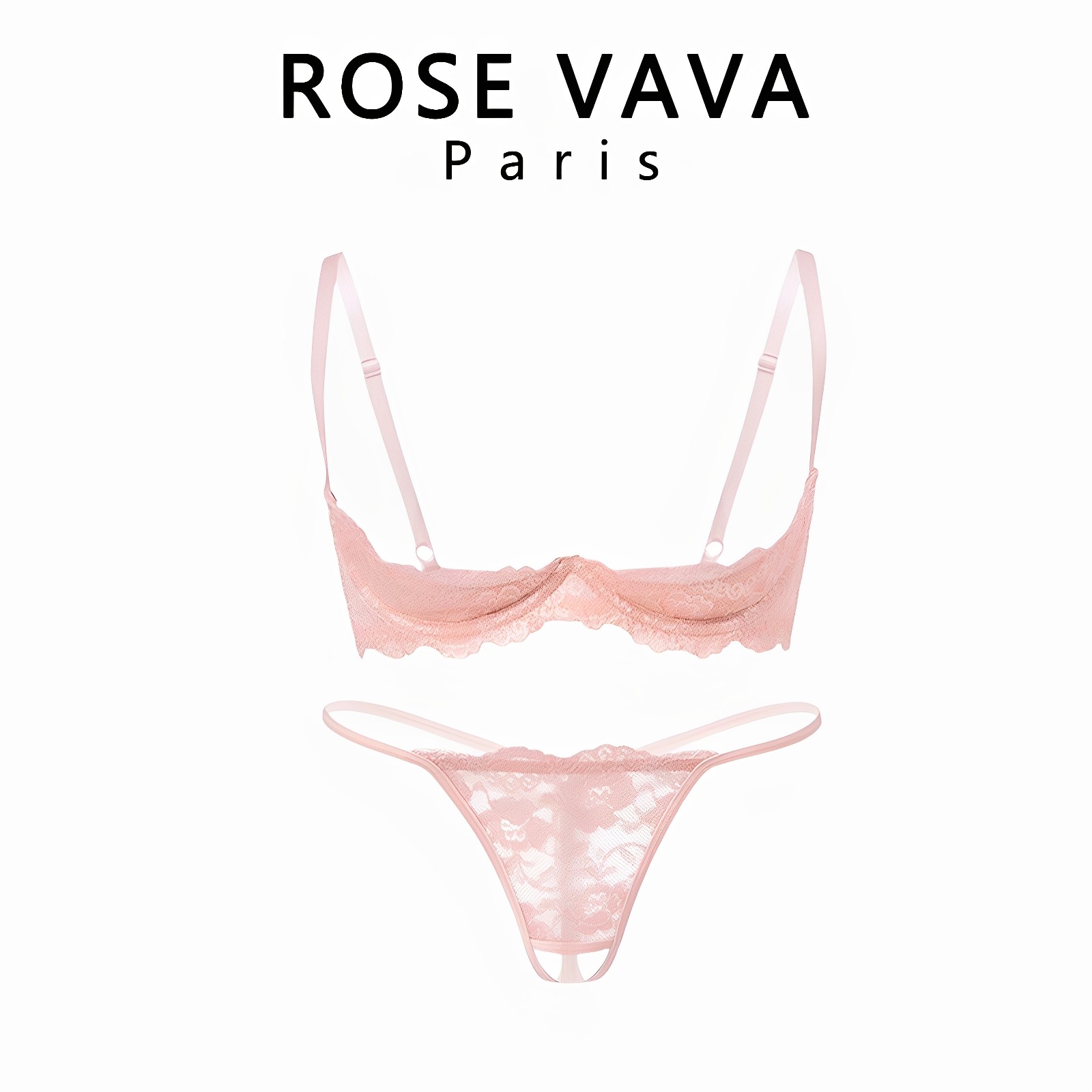 ROSE VAVA性感蕾丝文胸镂空胸罩超薄款三点式内衣四分之一罩杯女,女士内衣/男士内衣/家居服,女丁字裤,淘宝优惠券,粉丝福利购,淘宝优惠卷