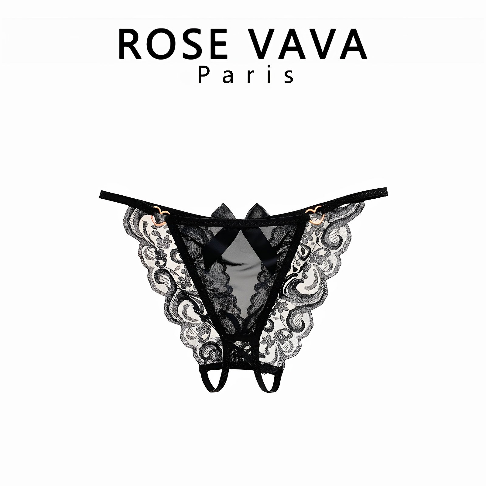 ROSE VAVA 纯欲蝴蝶结诱惑内裤女透视蕾丝床上开裆免脱短裤,女士内衣/男士内衣/家居服,女三角裤,淘宝优惠券,粉丝福利购,淘宝优惠卷