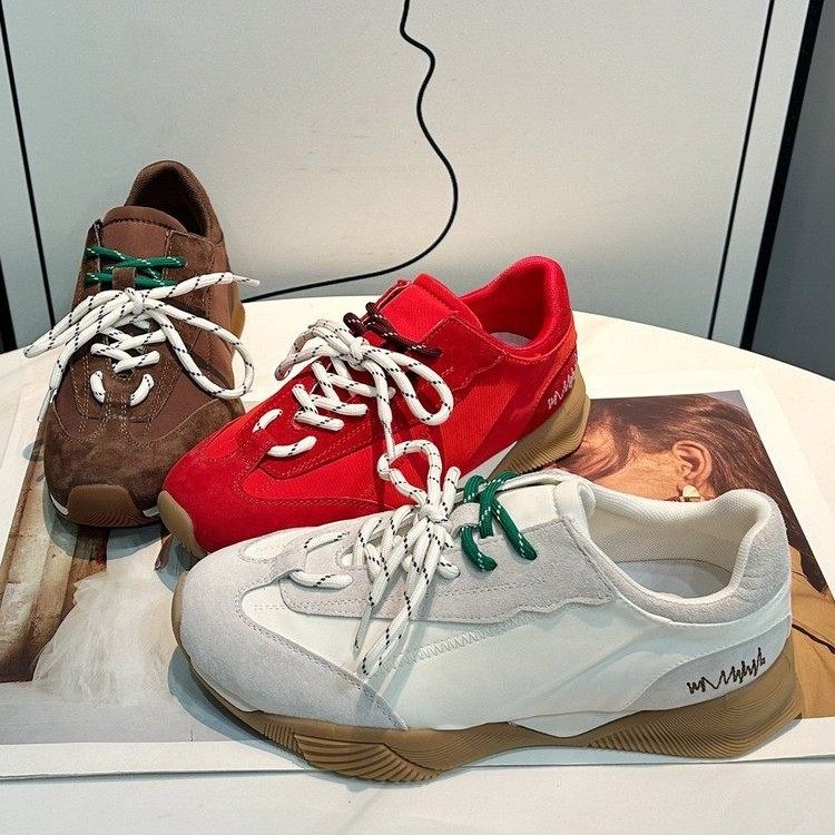 厚底拼色德训鞋女2026春季新款百搭系带阿甘鞋软底轻便休闲运动鞋,女鞋,德训鞋,淘宝优惠券,粉丝福利购,淘宝优惠卷