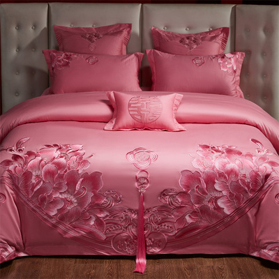 高档婚庆床上用品四件套全棉
