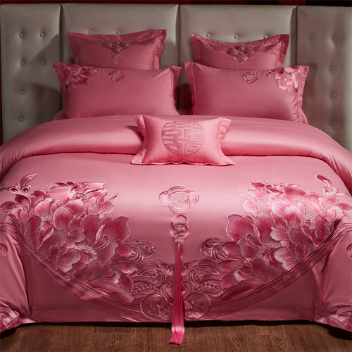 高档婚庆床上用品四件套全棉