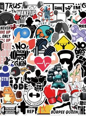 锻炼健身涂鸦贴纸Physical exercise水杯行李箱包包装饰防水贴纸
