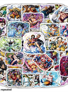 200张海贼王航海王ONE PIECE路飞索隆涂鸦贴纸笔记本水杯防水贴纸