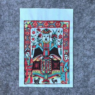 凤翔木板年画灶王爷老灶爷单灶王双灶王传统木版套印年画手工印制