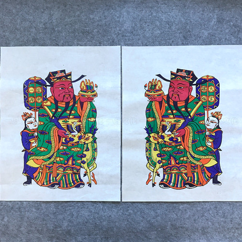 手工木版年画当朝一品天官赐福