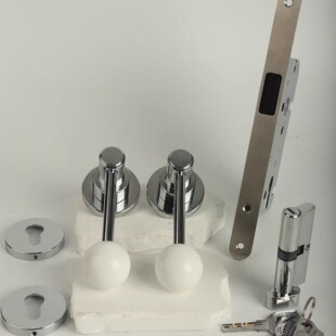 法式 极儿童房门锁简球形门把手银白色磁吸静音复古实木家用房门锁