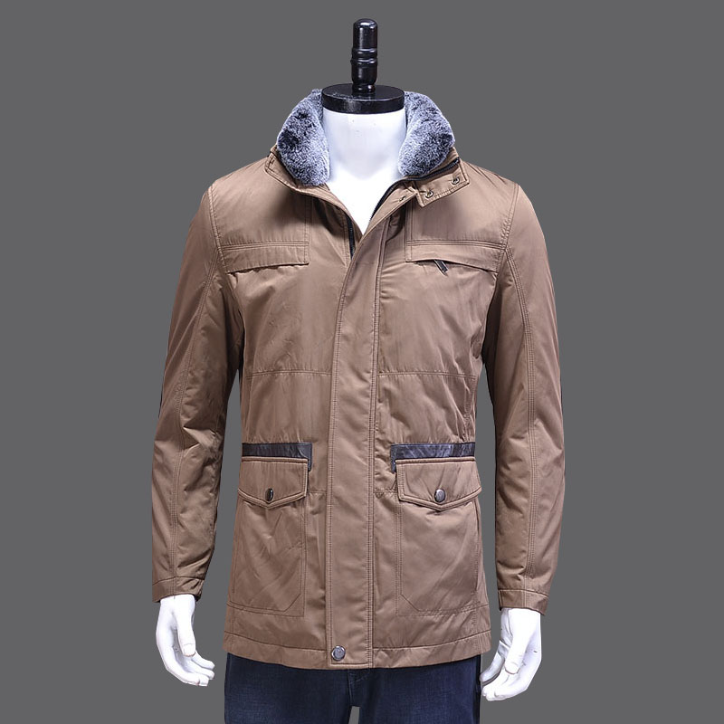 只有165170断码亏本清仓！中青年保暖皮草冬装立领獭兔毛内胆外套