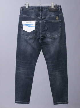 一线品牌撤柜男士宽松牛仔裤秋冬季中青年潮流垮裤耐穿直筒长裤子
