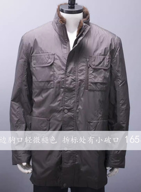 瑕疵处理只有165~兔毛内胆~水貂毛领~品牌尾货男士立领派克服冬装