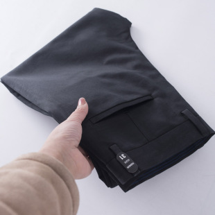 弹力男裤 2023早春商务抗皱简约黑色长裤 尾货直筒修身 休闲裤 子男士