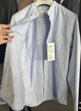 断码清货有170175~品牌尾货男士蓝色长袖衬衫加绒加厚保暖衬衣冬