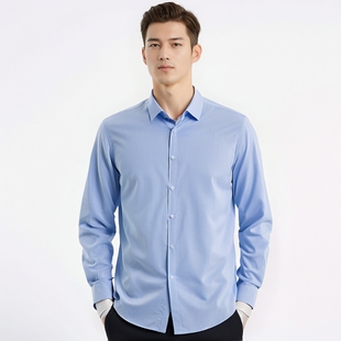 男士 基础百搭男装 免烫长袖 浅蓝色薄款 衬衣 衬衫 一线品牌尾货春夏季