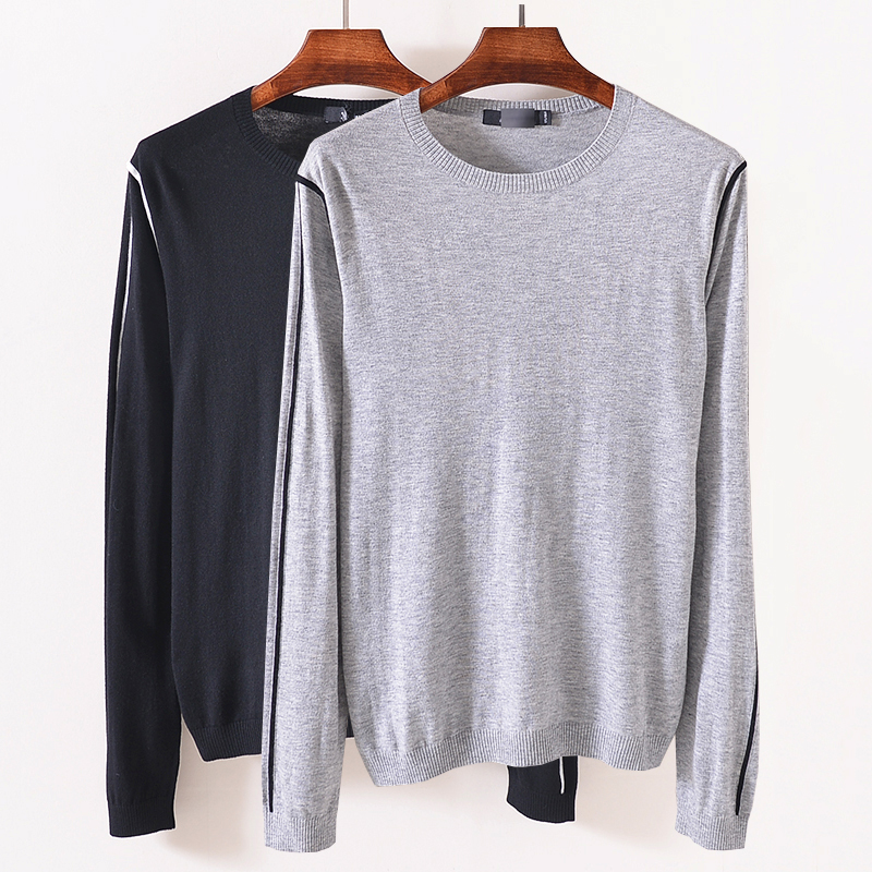 打底针织衫中青年套头薄款线衫男