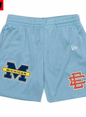 夏季美式复古篮球短裤男街头宽松休闲不过膝四分运动速干训练裤ee