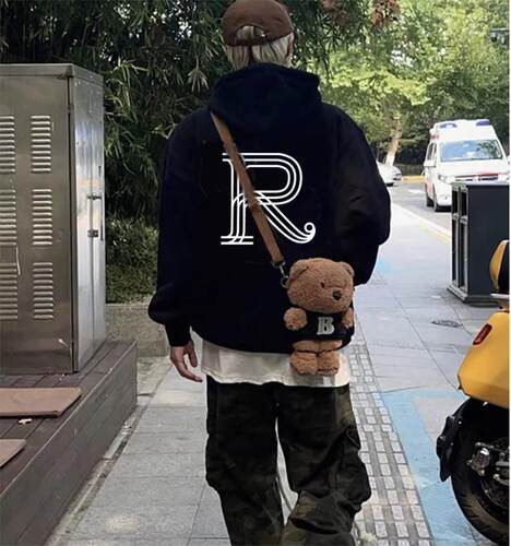 美式复古连帽卫衣男学院风