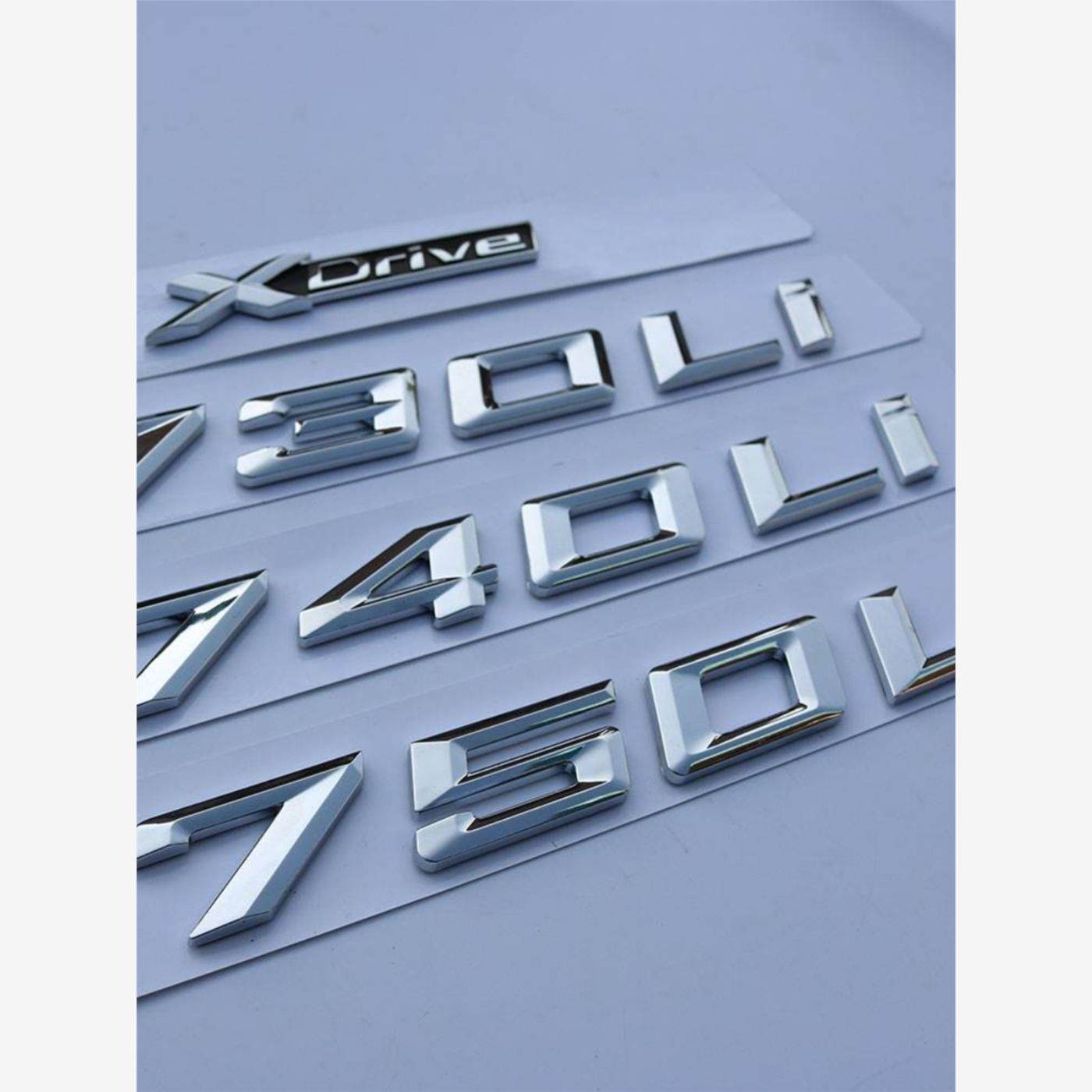 宝马7系改装车标730Li 740Li 750Li M 760Li字标后尾标贴XDrive标