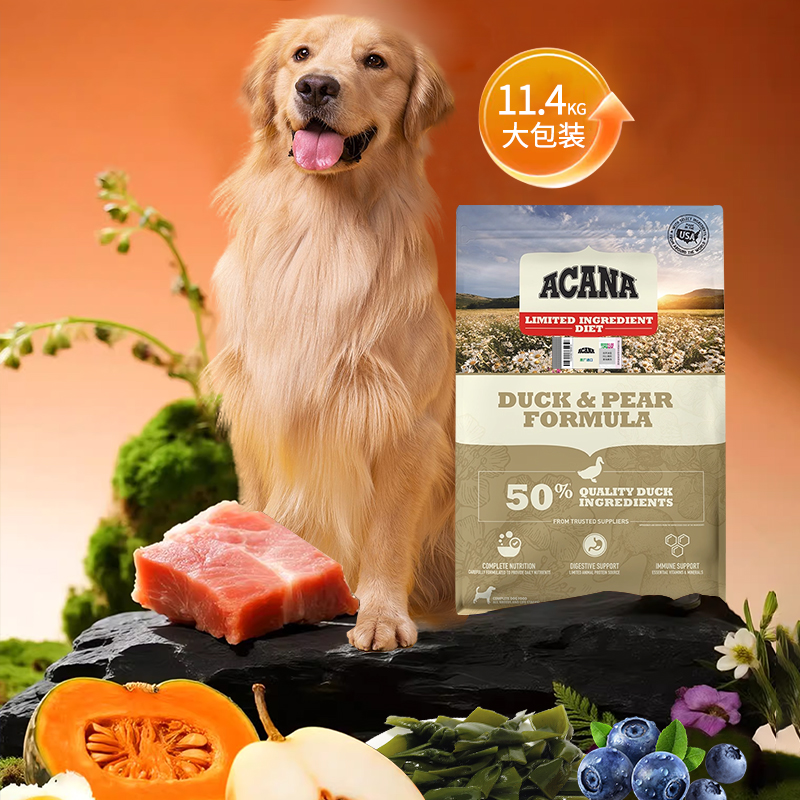 爱肯拿鸭肉梨全阶段成幼犬11.4kg