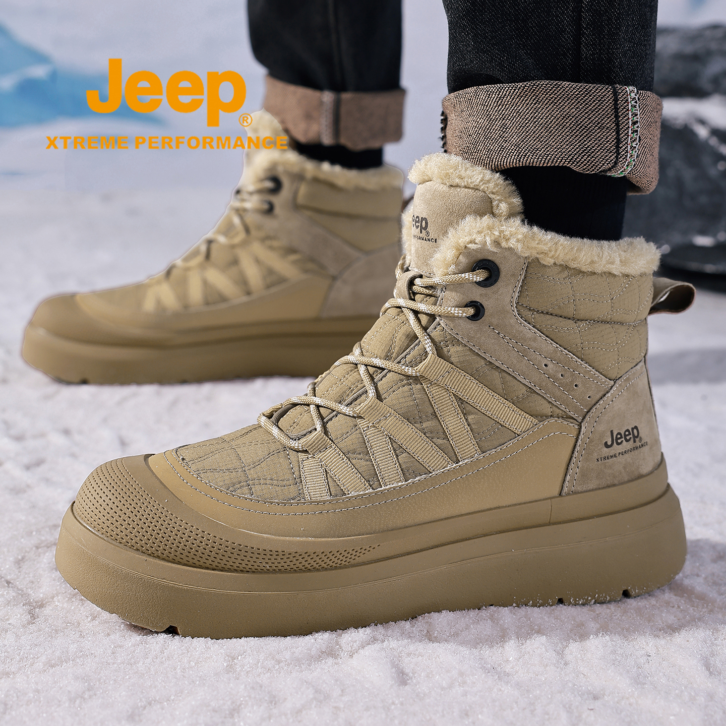 jeep东北棉鞋男冬季雪地马丁靴