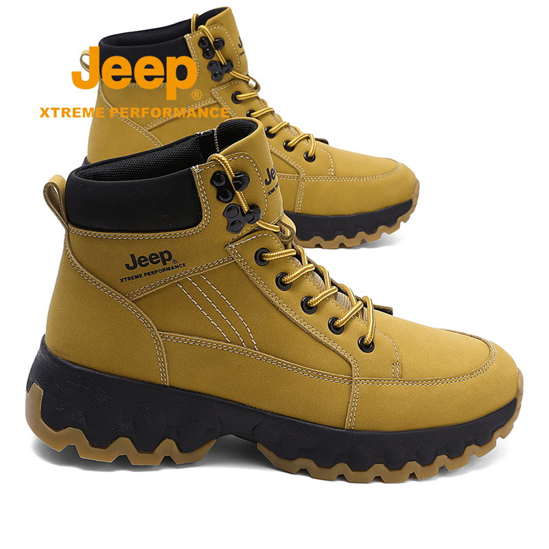 jeep马丁靴男款冬季户外防滑高帮登山鞋轻便透气休闲运动工装靴子