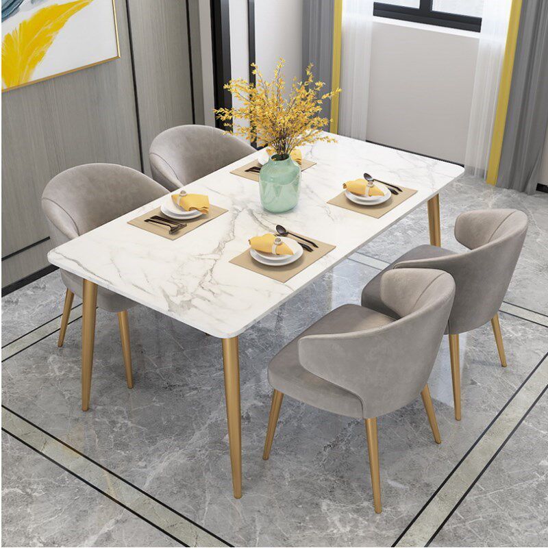 北欧风大理石餐桌家用小户型铁艺歺桌椅组合轻奢简约现代吃饭桌子|ruв категории жилой мебели, Таблица класса, обеденный стол - от Buy2taobao.com для оказания профессиональной услуги покупки агента Taobao