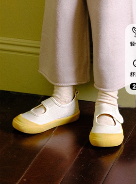 TOPSTAR儿童帆布鞋幼儿园室内鞋男童软底小白鞋休闲女童宝宝板鞋