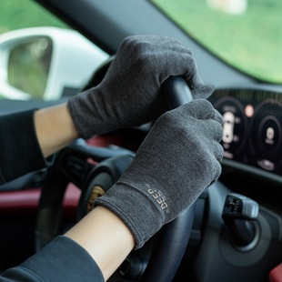 开车驾驶骑行骑车保暖漏指露手指触屏 抓绒手套秋冬季 男士 春秋薄款