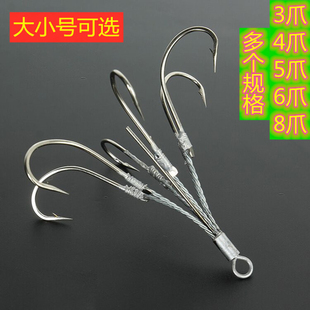 飞鱼钢丝锚钩软性钩可随意调节角度挂鱼锚钩可折叠主攻鲢鳙大物