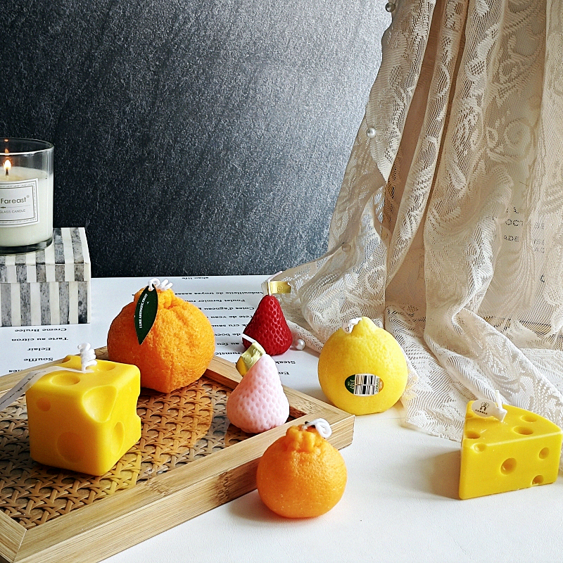 可爱水果造型丑橘香薰蜡烛生日礼物新婚送礼氛围感创意摆件伴手礼
