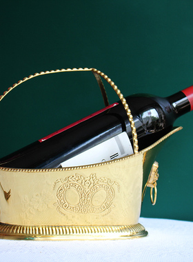 国外进口黄铜金色轻奢风红酒架