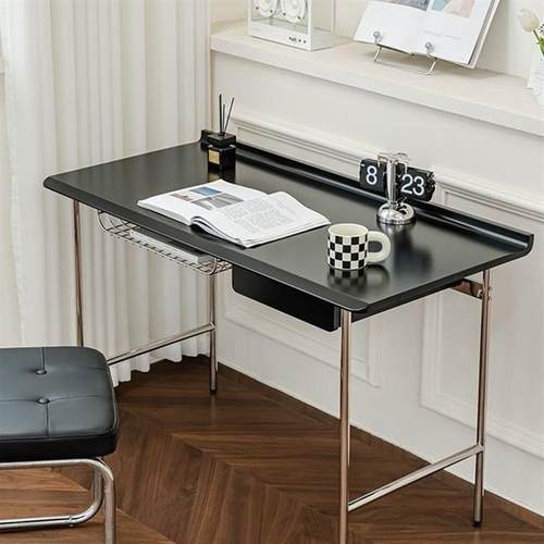 现代简约不锈钢书房悬浮书桌轻奢小户型家用办公桌电脑桌写字台