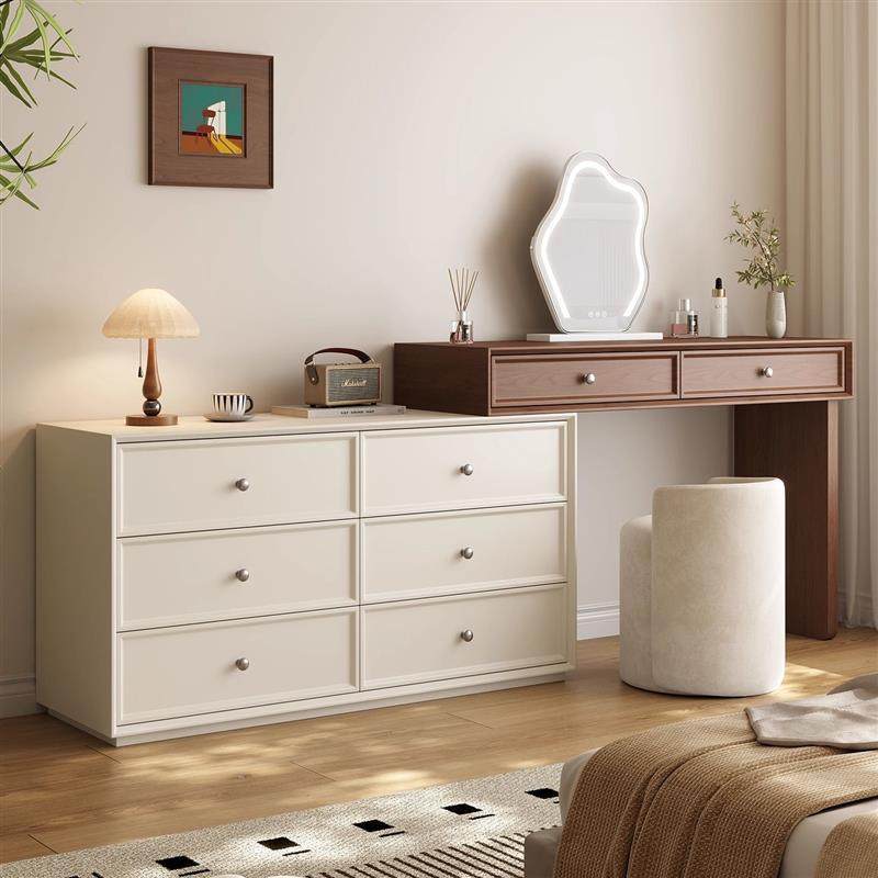 胡桃木梳妆台中古奶油风小户型卧室斗柜一体实木化妆桌宋式美学,住宅家具,梳妆台/桌,淘宝优惠券,粉丝福利购,淘宝优惠卷