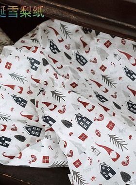 圣诞雪梨纸内衬纸 圣诞节包苹果平安果的包装纸diy花束材料花店