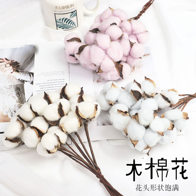 棉花装饰干花插花手工diy花艺