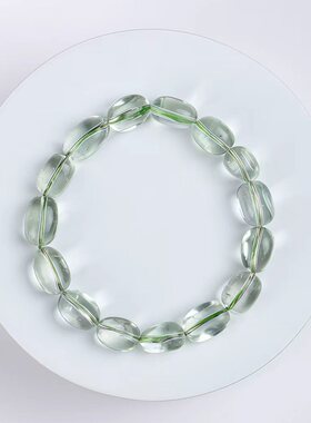 天然巴西绿水晶手链绿色原石冰种净体绿泡泡水晶手串男女生日礼物