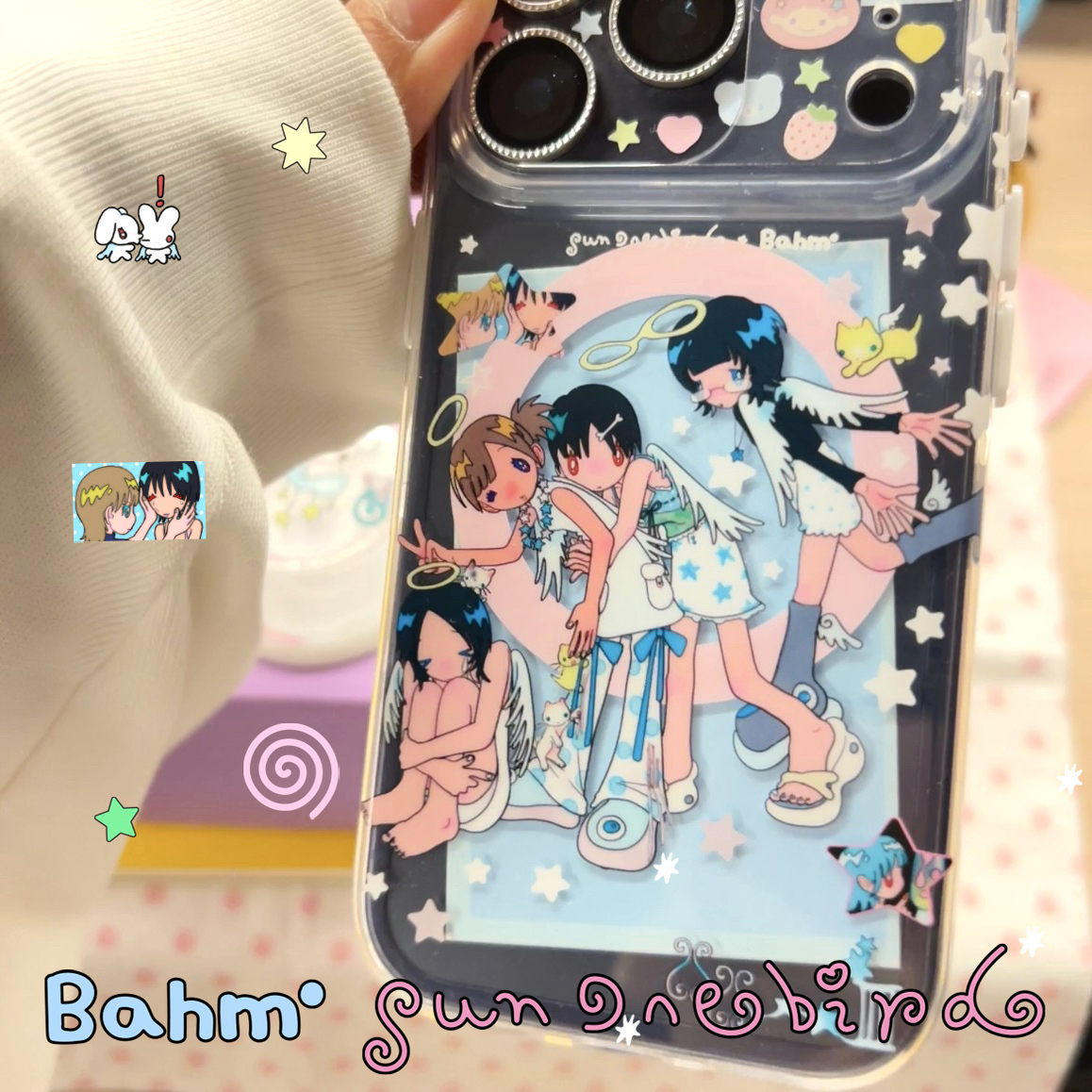 「天使之恋^o^」香蕉树x鸟鸟一 艺术家联名款手机壳 ins风可爱千禧风磁吸手机壳适用于苹果17promax 16pro