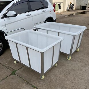 染厂布车养鱼带阀门牛筋水箱落布养殖塑料排水阀门移动带轮子鱼桶