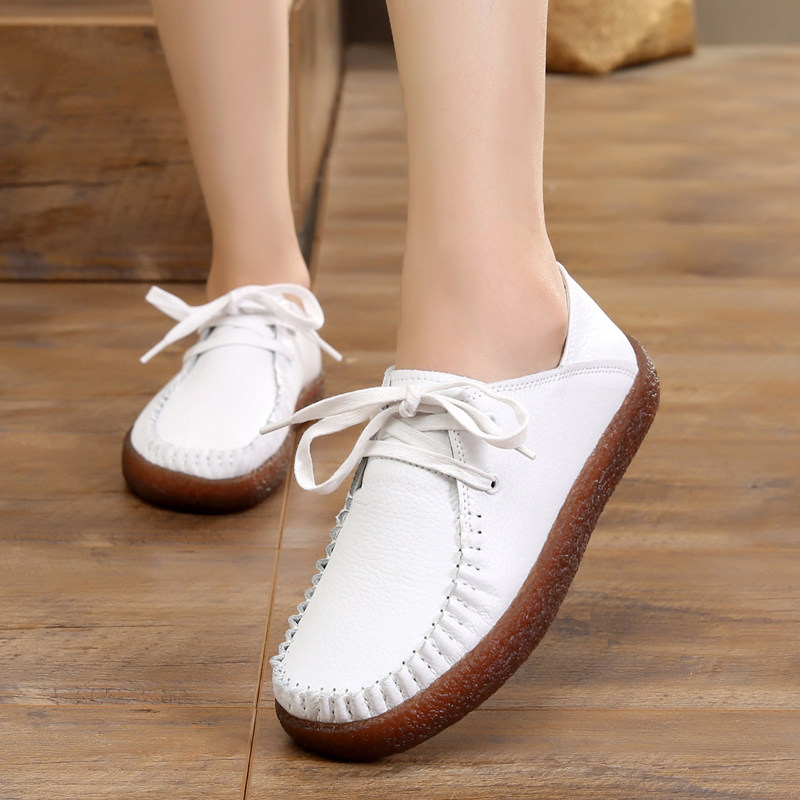 Avatar Aberdeen Spring and autumn season genuine leather Mom shoes Frenum Women's shoes Round Shallow mouth Casual shoes Flat bottom non-slip soft solein the Women's Shoes, Low shoes  category - from Buy2taobao.com to provide professional Taobao agent buy service